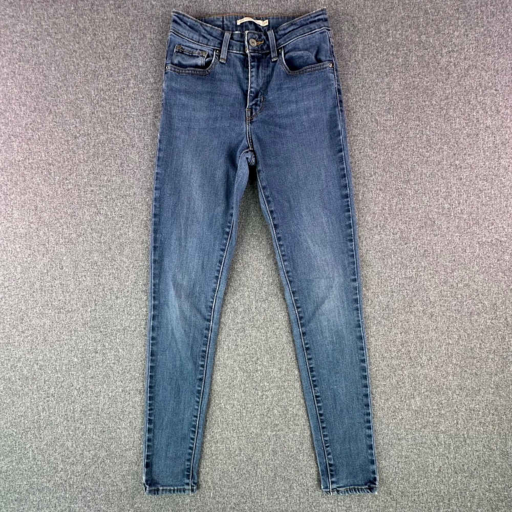Levis Jeans Womens 25 721 High Rise Skinny Blue Lyocell Blend Stretch Denim